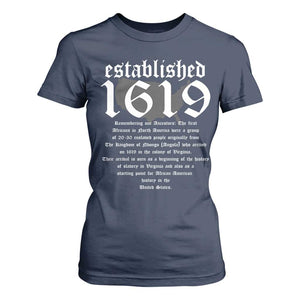 African American History T Shirt For Women Project 1619 Established American Map Retro Vintage TS02 Navy Print Your Wear