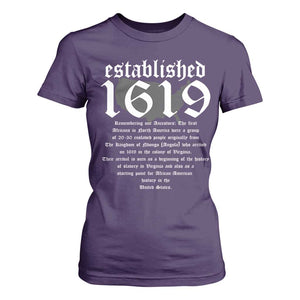 African American History T Shirt For Women Project 1619 Established American Map Retro Vintage TS02 Purple Print Your Wear