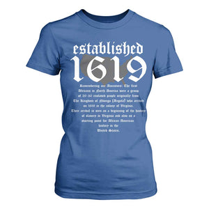 African American History T Shirt For Women Project 1619 Established American Map Retro Vintage TS02 Royal Blue Print Your Wear