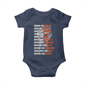 Civil Right Leaders Inspiration Baby Onesie Dream Like Martin Black History African American TS02 Navy Print Your Wear