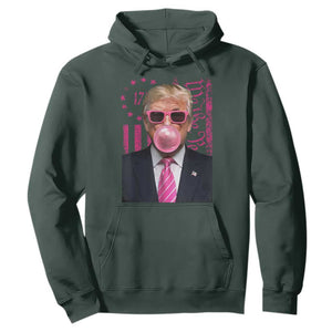 Funny Trump Bubble Gum Pink Hoodie He Won 2024 We The People USA Betsy Ross Flag TS02 Dark Forest Green Print Your Wear