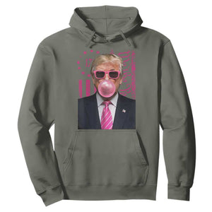 Funny Trump Bubble Gum Pink Hoodie He Won 2024 We The People USA Betsy Ross Flag TS02 Military Green Print Your Wear