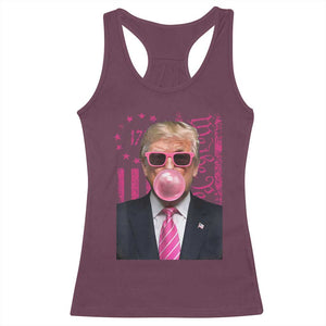 Funny Trump Bubble Gum Pink Racerback Tank Top He Won 2024 We The People USA Betsy Ross Flag TS02 Maroon Print Your Wear