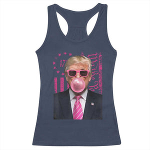 Funny Trump Bubble Gum Pink Racerback Tank Top He Won 2024 We The People USA Betsy Ross Flag TS02 Navy Print Your Wear