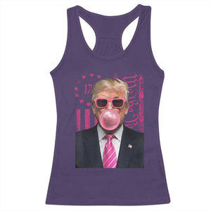 Funny Trump Bubble Gum Pink Racerback Tank Top He Won 2024 We The People USA Betsy Ross Flag TS02 Purple Print Your Wear