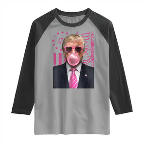 Funny Trump Bubble Gum Pink Raglan Shirt He Won 2024 We The People USA Betsy Ross Flag TS02 Sport Gray Black Print Your Wear