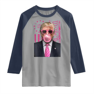 Funny Trump Bubble Gum Pink Raglan Shirt He Won 2024 We The People USA Betsy Ross Flag TS02 Sport Gray Navy Print Your Wear