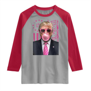 Funny Trump Bubble Gum Pink Raglan Shirt He Won 2024 We The People USA Betsy Ross Flag TS02 Sport Gray Red Print Your Wear