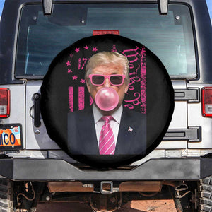 Funny Trump Bubble Gum Pink Spare Tire Cover He Won 2024 We The People USA Betsy Ross Flag TS02 No hole Black Print Your Wear