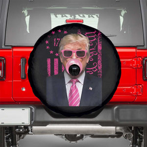 Funny Trump Bubble Gum Pink Spare Tire Cover He Won 2024 We The People USA Betsy Ross Flag TS02 Black Print Your Wear