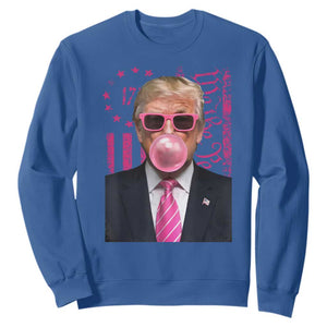 Funny Trump Bubble Gum Pink Sweatshirt He Won 2024 We The People USA Betsy Ross Flag TS02 Royal Blue Print Your Wear