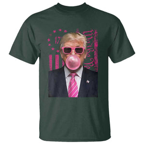 Funny Trump Bubble Gum Pink T Shirt He Won 2024 We The People USA Betsy Ross Flag TS02 Dark Forest Green Print Your Wear