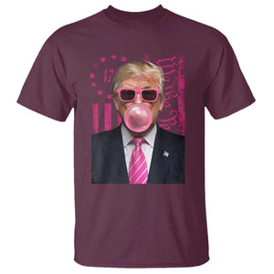 Funny Trump Bubble Gum Pink T Shirt He Won 2024 We The People USA Betsy Ross Flag TS02 Maroon Print Your Wear