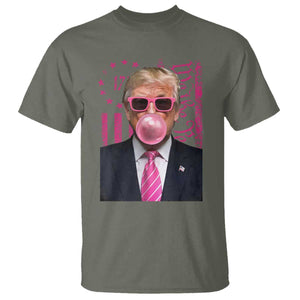 Funny Trump Bubble Gum Pink T Shirt He Won 2024 We The People USA Betsy Ross Flag TS02 Military Green Print Your Wear