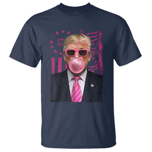 Funny Trump Bubble Gum Pink T Shirt He Won 2024 We The People USA Betsy Ross Flag TS02 Navy Print Your Wear