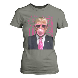 Funny Trump Bubble Gum Pink T Shirt For Women He Won 2024 We The People USA Betsy Ross Flag TS02 Military Green Print Your Wear