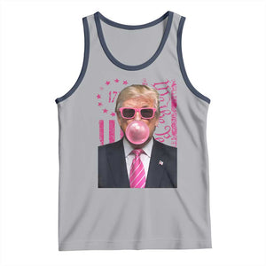 Funny Trump Bubble Gum Pink Tank Top He Won 2024 We The People USA Betsy Ross Flag TS02 Athletic Heather Navy Print Your Wear