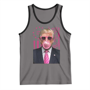 Funny Trump Bubble Gum Pink Tank Top He Won 2024 We The People USA Betsy Ross Flag TS02 Deep Heather Black Print Your Wear