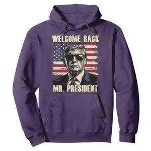 Trump Won 2024 Hoodie Welcome Back Mr President 47 Victory American Flag TS02 Purple Print Your Wear