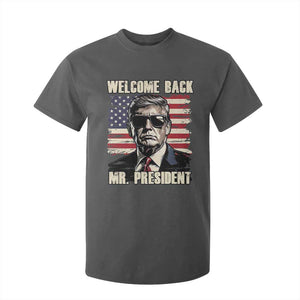 Trump Won 2024 T Shirt For Kid Welcome Back Mr President 47 Victory American Flag TS02 Dark Heather Print Your Wear