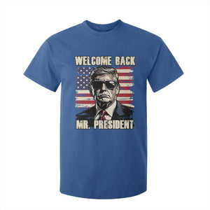 Trump Won 2024 T Shirt For Kid Welcome Back Mr President 47 Victory American Flag TS02 Royal Blue Print Your Wear