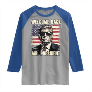 Trump Won 2024 Raglan Shirt Welcome Back Mr President 47 Victory American Flag TS02 Sport Gray Royal Print Your Wear