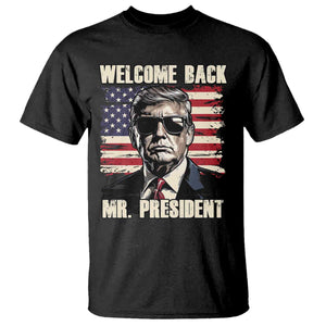 Trump Won 2024 T Shirt Welcome Back Mr President 47 Victory American Flag TS02 Black Print Your Wear