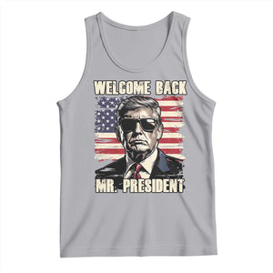 Trump Won 2024 Tank Top Welcome Back Mr President 47 Victory American Flag TS02 Athletic Heather Print Your Wear