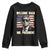 Trump Won 2024 Youth Sweatshirt Welcome Back Mr President 47 Victory American Flag TS02 Black Print Your Wear