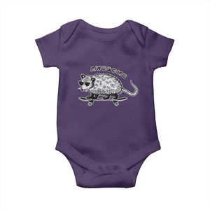 Funny Opossum Meme Baby Onesie Awesome Possum Cool 90s Retro Vintage Animal Lover TS02 Purple Print Your Wear