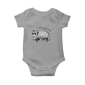 Funny Opossum Meme Baby Onesie Awesome Possum Cool 90s Retro Vintage Animal Lover TS02 Sport Gray Print Your Wear