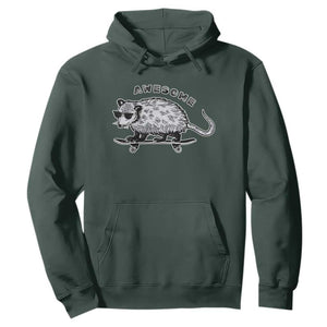 Funny Opossum Meme Hoodie Awesome Possum Cool 90s Retro Vintage Animal Lover TS02 Dark Forest Green Print Your Wear