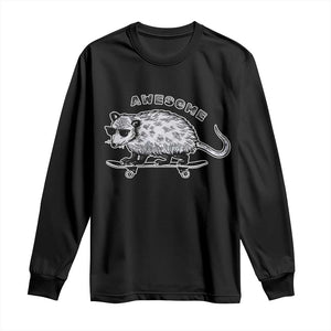 Funny Opossum Meme Long Sleeve Shirt Awesome Possum Cool 90s Retro Vintage Animal Lover TS02 Black Print Your Wear