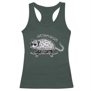 Funny Opossum Meme Racerback Tank Top Awesome Possum Cool 90s Retro Vintage Animal Lover TS02 Dark Forest Green Print Your Wear