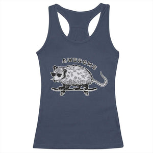 Funny Opossum Meme Racerback Tank Top Awesome Possum Cool 90s Retro Vintage Animal Lover TS02 Navy Print Your Wear