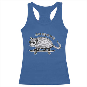 Funny Opossum Meme Racerback Tank Top Awesome Possum Cool 90s Retro Vintage Animal Lover TS02 Royal Blue Print Your Wear