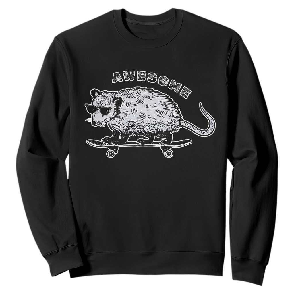 Funny Opossum Meme Sweatshirt Awesome Possum Cool 90s Retro Vintage Animal Lover TS02 Black Print Your Wear