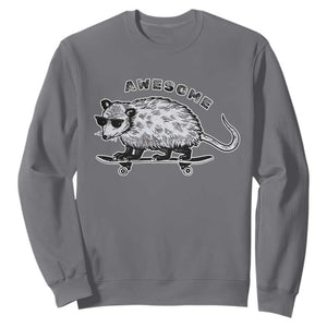 Funny Opossum Meme Sweatshirt Awesome Possum Cool 90s Retro Vintage Animal Lover TS02 Charcoal Print Your Wear