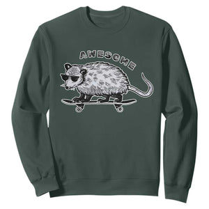 Funny Opossum Meme Sweatshirt Awesome Possum Cool 90s Retro Vintage Animal Lover TS02 Dark Forest Green Print Your Wear