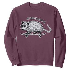 Funny Opossum Meme Sweatshirt Awesome Possum Cool 90s Retro Vintage Animal Lover TS02 Maroon Print Your Wear