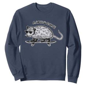 Funny Opossum Meme Sweatshirt Awesome Possum Cool 90s Retro Vintage Animal Lover TS02 Navy Print Your Wear