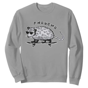 Funny Opossum Meme Sweatshirt Awesome Possum Cool 90s Retro Vintage Animal Lover TS02 Sport Gray Print Your Wear