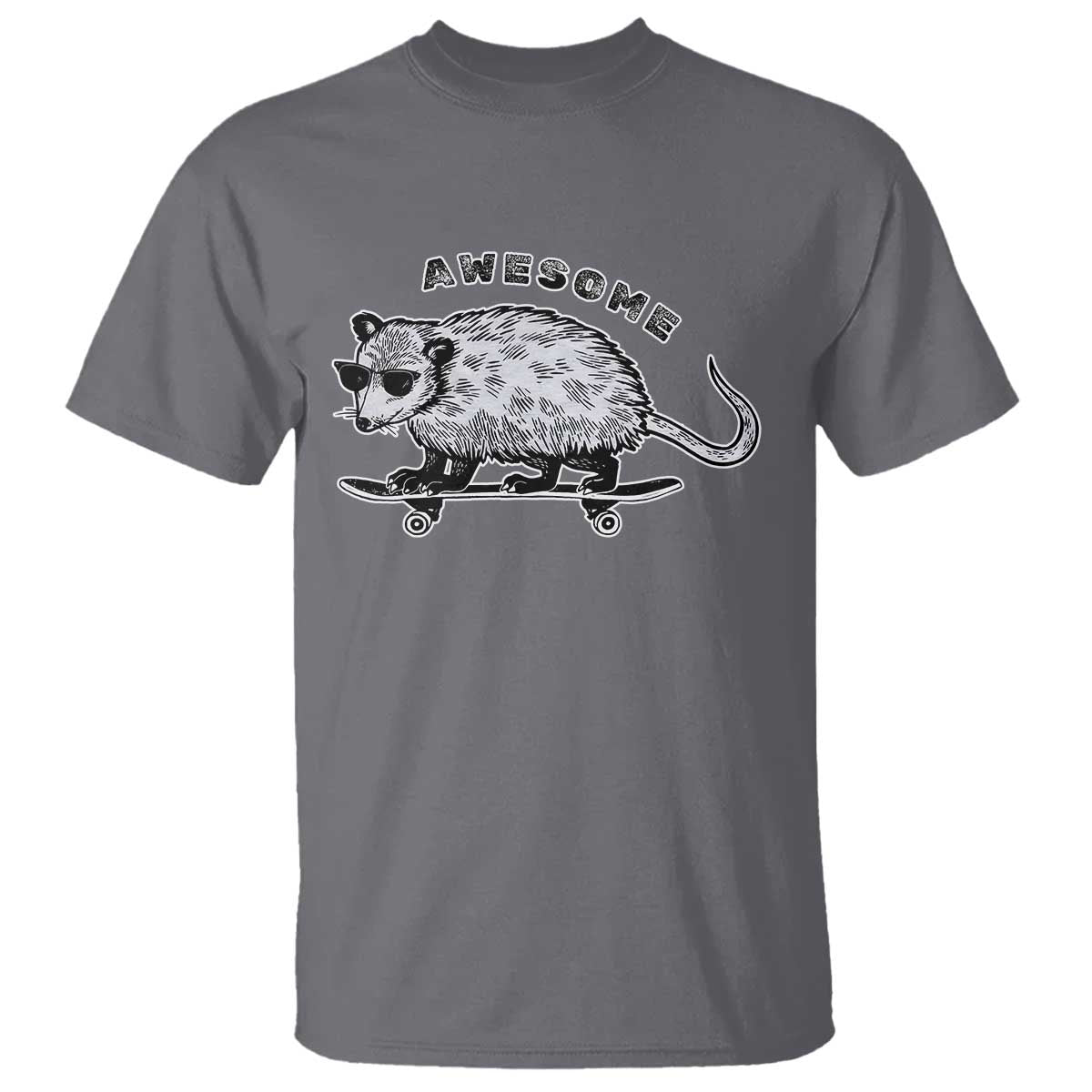 Funny Opossum Meme T Shirt Awesome Possum Cool 90s Retro Vintage Animal Lover TS02 Charcoal Print Your Wear