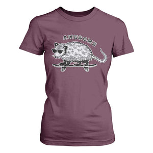 Funny Opossum Meme T Shirt For Women Awesome Possum Cool 90s Retro Vintage Animal Lover TS02 Maroon Print Your Wear