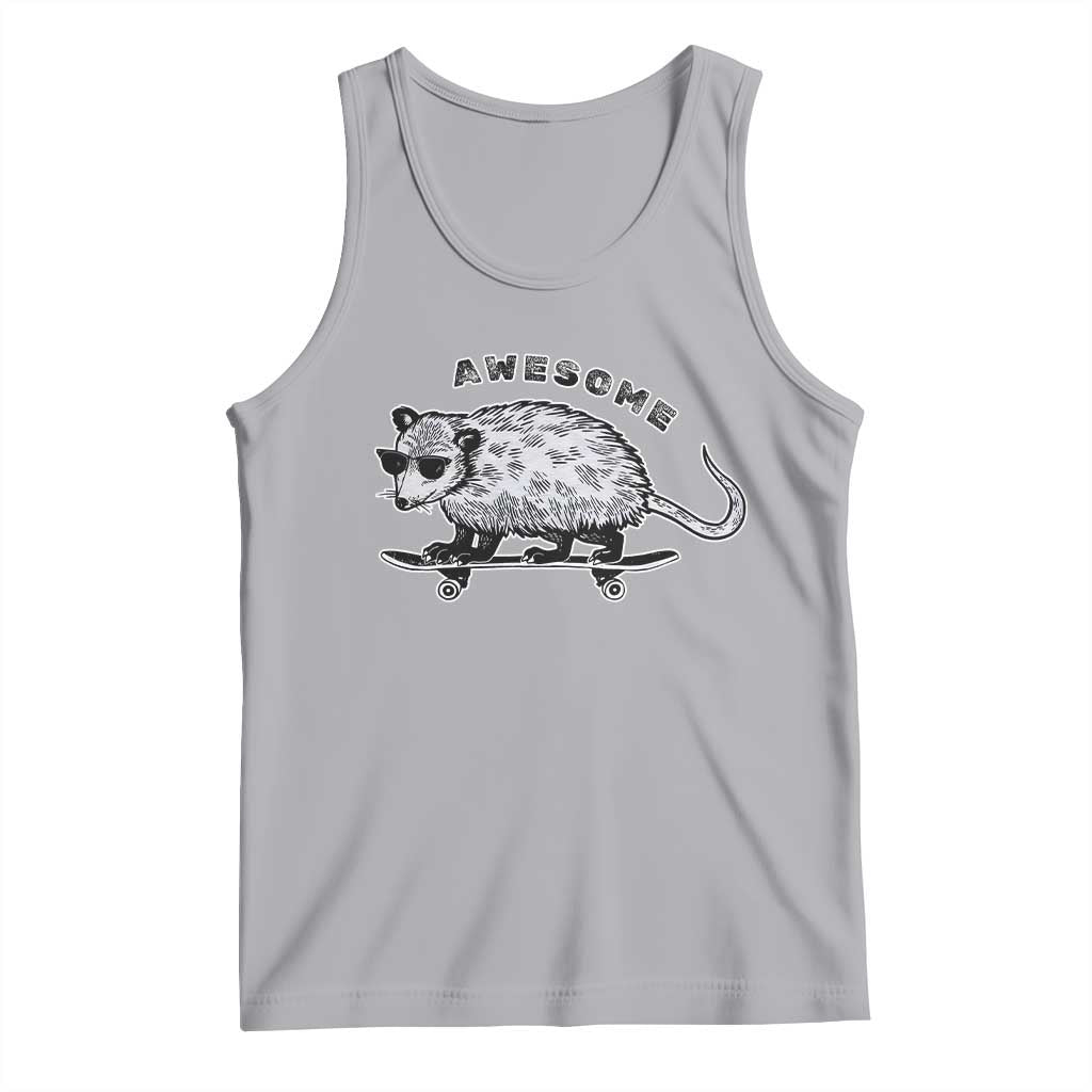 Funny Opossum Meme Tank Top Awesome Possum Cool 90s Retro Vintage Animal Lover TS02 Athletic Heather Print Your Wear