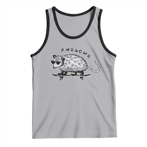 Funny Opossum Meme Tank Top Awesome Possum Cool 90s Retro Vintage Animal Lover TS02 Athletic Heather Black Print Your Wear