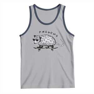 Funny Opossum Meme Tank Top Awesome Possum Cool 90s Retro Vintage Animal Lover TS02 Athletic Heather Navy Print Your Wear