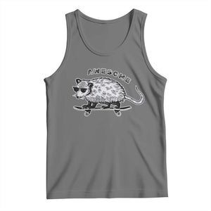 Funny Opossum Meme Tank Top Awesome Possum Cool 90s Retro Vintage Animal Lover TS02 Black Heather Print Your Wear