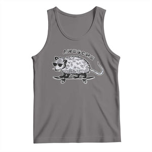 Funny Opossum Meme Tank Top Awesome Possum Cool 90s Retro Vintage Animal Lover TS02 Deep Heather Print Your Wear