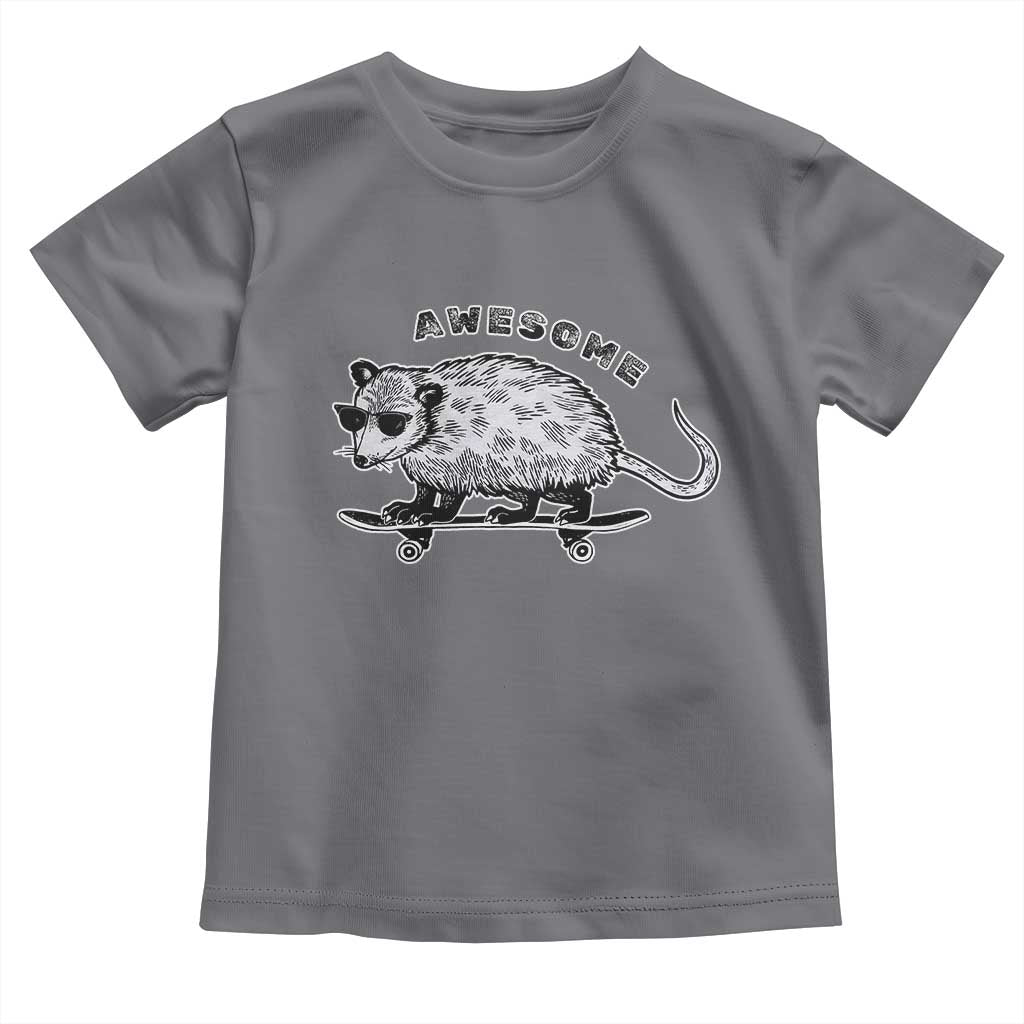 Funny Opossum Meme Toddler T Shirt Awesome Possum Cool 90s Retro Vintage Animal Lover TS02 Charcoal Print Your Wear